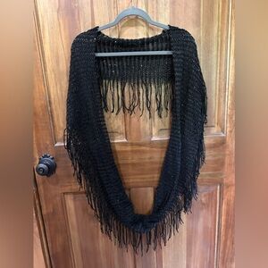 Black Infinity Scarf with Sparkles